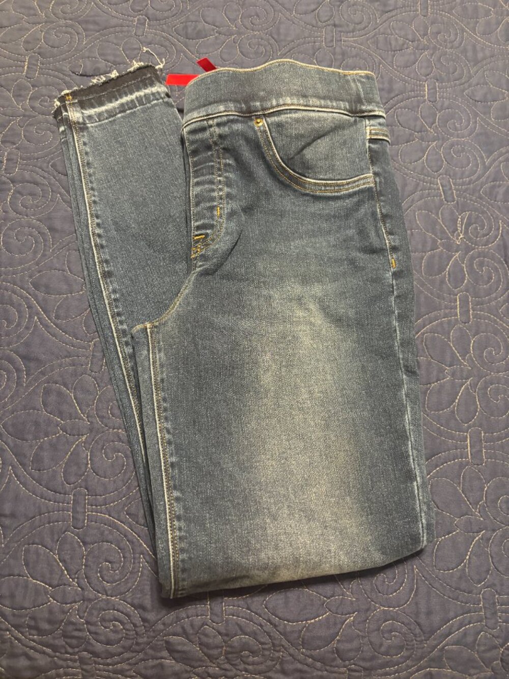 Spanx Stretch Jeans, Skinny Leg, Slightly Distress, Size Medium